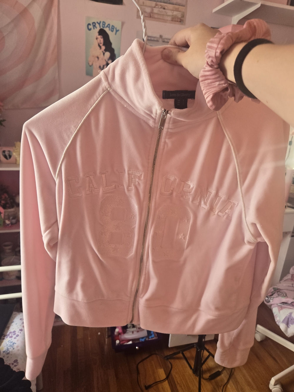 Pink Zip-Up Track Jacket - California Graphic with pants
